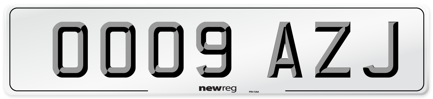 OO09 AZJ Number Plate from New Reg